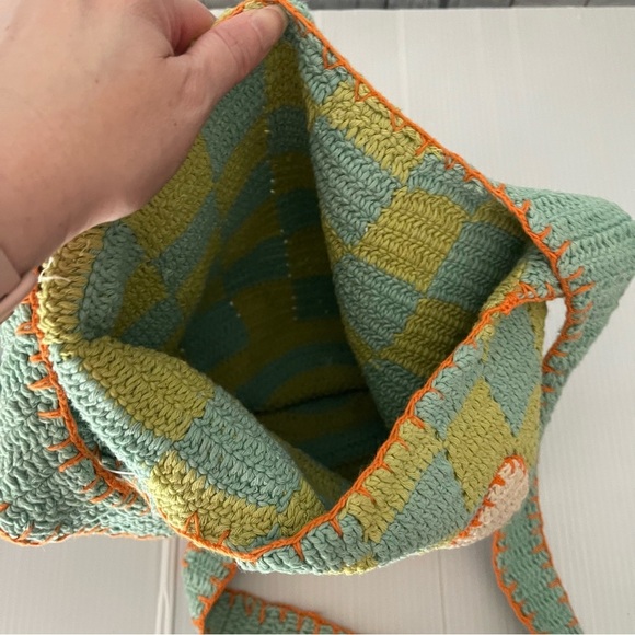 NWT Urban Outfitters Icon Checked Butterfly Boho Crochet Shoulder bag - Picture 5 of 9